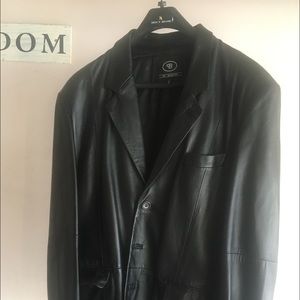Men’s leather 3 button blazer